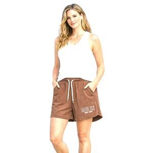 Pop Surf Maui Nix Cozy Shorts Size S Brown Coastal Casual Surfer Girl Summer EUC